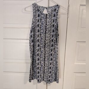 Abercrombie & Fitch Women's blue and white floral A-line minidress S